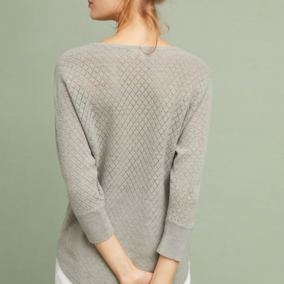 Anthropologie Moth Jesme Pointelle Sweater S or M - Picture 3 of 5